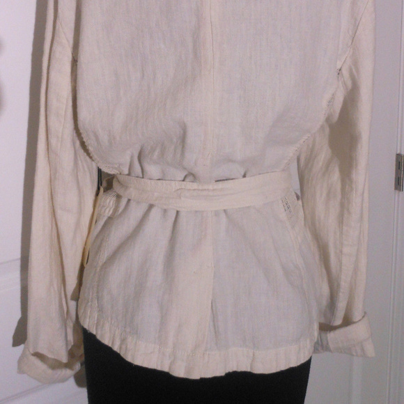 ANTHROPOLOGIE NWT Openwork Linen Blazer with Waist Sash 14 - Picture 6 of 9